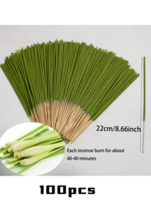 100支柠檬草香薰棒 - 燃烧时间长达45分钟，人造木质夏季香氛，适用于家居、露营、花园和户外活动 - 净化空气、放松身心、户外装饰、花园驱虫、节日装饰（万圣节/圣诞节/感恩节） - 彩色 - 查看 7