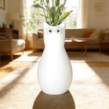 3D猫咪花瓶 - 现代简约设计，耐用塑料材质，适合家居装饰和桌面摆放，为您的家营造趣味盎然的氛围。 - 1PC - 查看 4