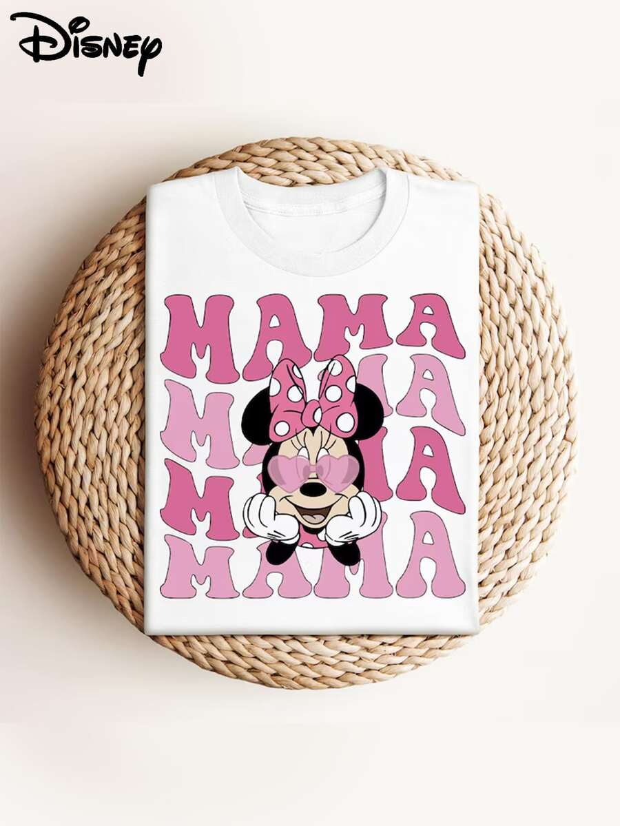 Disney Minnie Mouse Best Friend Men's Summer T-Shirt, Distressed Effect, One-Piece Design, Pure Cotton Fabric, Comfortable And Breathable, Casual Outdoor Street Style, Crew Neck; A High-Quality Fashion Brand, It Is An Ideal Surprise Gift For Family And Friends. - 白色 - 查看 1
