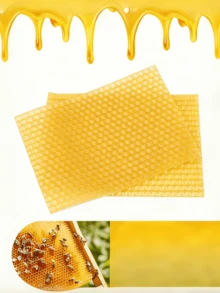 10pcs/20pcs Natural Beeswax Sheets, Honey Honeycomb Wax Sheets, Beekeeping Wax Foundation, Beeswax Sheets For Candle Making - Yellow - View 10