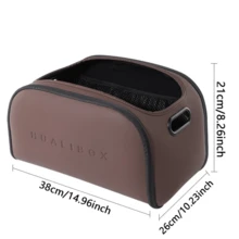 Inspired By Luxurious Leather Texture Car Storage Box, Front Passenger Seat Spacious Opening Storage Cube, High Capacity Luxury Car Interior Storage Box, Multifunctional Car Storage Essential - Multicolor - View 4