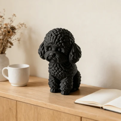 1pc 3D Printed Teddy Dog Figurine, Nordic Style Poodle Statue, Holiday Gift | Pet Lover Collectible, Housewarming Gift, Cute Animal Home Decor