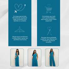 Elegant Women's Linen Vest And High-Waisted Pants Set - 藍綠色 - 查看 8