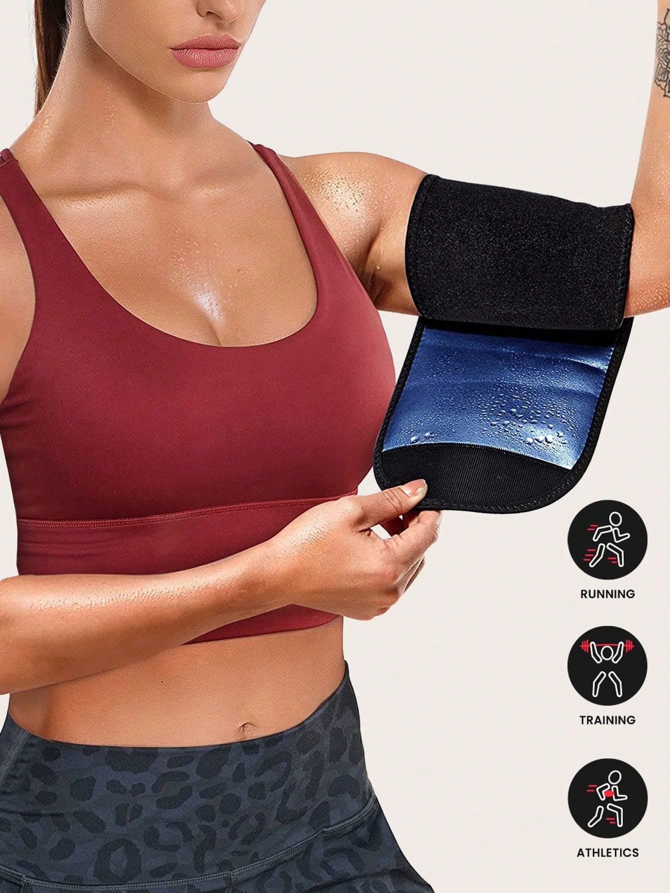 Arm Shaping Sweat Sleeve For Sports - Blue - View 1