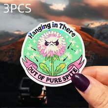 Handpainted Sunflower Sticker, Energetic "Hanging In There" Dandelion Sticker, Waterproof Vinyl Sticker - Matte Surface, Self-Adhesive Bumper Sticker For Car, Window, Laptop, Truck, Bottle - Multipurpose Design, Car Decal School Supplies - Vinyl - View 17