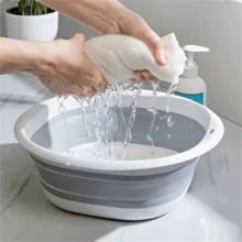 Portable Silicone Folding Wash Basin, Multi-Functional Collapsible Water Basin, Essential For Students Dorm, Camping, Travel, Space-Saving - Multicolor - View 6