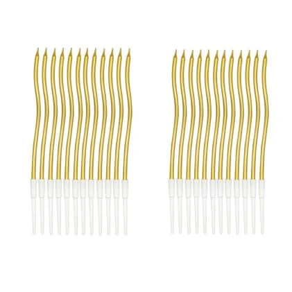 24 Pieces 15.5cm Curved Candles, Suitable For Birthdays, Anniversaries And Other Occasions - 24 Pcs - View 1