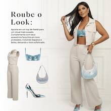 Elegant Women's Linen Vest And High-Waisted Pants Set - 離開 - 查看 7