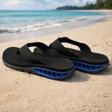 Comfortable Men's Unisex Flip-Flops - BLACK BLUE - View 1