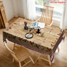 1/20 chiếc khăn trải bàn Phục Sinh họa tiết gà nông trại mộc mạc, viền caro đỏ, trang trí nhà bếp, phòng ăn, khăn trải bàn theo mùa cho tiệc tùng tại nhà, khăn trải bàn trang trí chủ đề Phục Sinh. - Nhiều màu - Xem 13