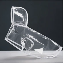 10 码加厚防水狗狗雨衣，适合小型/中型/大型犬，耐用防水，带隐藏式腰部开口和可调节扣环，宠物斗篷式雨衣，适用于雄性犬 - 無色 - 查看 14