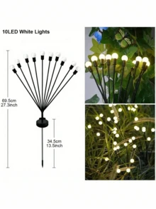 1个 - 8/10LED暖光太阳能萤火虫灯，太阳能LED灯，户外照明装饰灯泡，走廊灯，花园装饰灯，太阳能景观灯，随风摇曳，防水，适用于庭院、花园、公园、派对装饰、走道、露台、户外等场所 - 暖光 - 查看 13