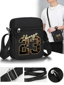 Zestaw 1 szt./2 szt. czapki baseballowej i torby na ramię w kolorze złotym z nadrukiem Chicago Letter & Number 23, modna czapka unisex z regulacją i torba na ramię, idealna na prezent i do noszenia na co dzień - Wielokolorowe - Zobacz 3