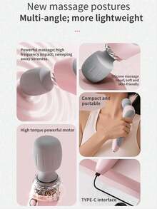 Portable Handheld Massager Massage Stick USB Charging And Relaxing Massager, Full Body Vibration, For Neck, Back, Legs And Waist, 1200mAh Battery, ≤36V Running Voltage - View 3