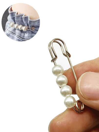10 chiếc ghim cài áo bằng ngọc trai, cấu trúc khóa an toàn cổ điển, đầu kim được giấu kín hoàn toàn, có thể dùng để cố định quần, váy, cổ áo và phụ kiện quần áo.