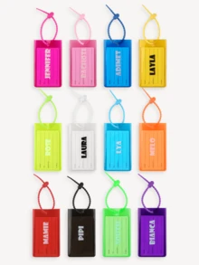 1pc Personalized PVC Luggage Tag With Privacy Card Slot, Customized Name, Colorful PVC Label Suitable For Handbag, Backpack, Handmade Exquisite Travel Accessory, Travel Gift For Friends Birthday - Multicolor - View 10