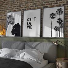 3 Stücke ungerahmtes modernes Stockholm Leoparden Muster Schwarz-Weiß Leinwand Poster, modisch elegantes Luxus Dekorationsbild, geeignet für Wohnzimmer, Schlafzimmer, Apartment, Flur, Zuhause und Studentenwohnheim Dekoration - A - Übersicht 13