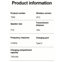 A6S Bluetooth Earbuds, 5.3 TWS True Wireless Earphones, Waterproof Sports Stereo Earphones With Microphone, Wireless For Running - View 9