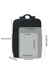 Travel Backpack For Men And Women Business/Commuting/Holiday/Travel/University Use Multi-Layer Laptop Notebook Double-Shoulder Multi-Purpose - Black - View 2