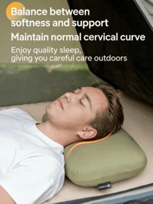 This Portable Slow-Rebound Memory Foam Pillow For Outdoor Camping Is Available In A Variety Of Colors, Is 10 Cm High, And Provides A Quiet And Comfortable Sleep Experience. The Slow-Rebound Material Effectively Supports The Neck And Shoulders. - Camping Pillow - View 4