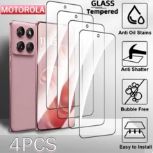 4 piezas de protector de pantalla de vidrio templado de alta definición a prueba de golpes para Moto, con cobertura completa, protección, instalación fácil, resistencia a los arañazos diarios, durable, fácil de limpiar, alta claridad, diseño sin burbujas, regalo de primavera - transparente - Ver 17