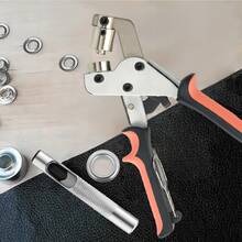 Heavy Duty Grommet Machine Hand Press Tool Kit With 500pcs Eyelets For Banners Canvas Tarps - A - View 3