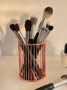 1 Stück nordischer Stil Goldener Stifthalter & Make-up Pinsel Organizer, kann verschiedene Make-up Pinsel aufbewahren, dient sowohl als Schminktisch Dekoration als auch als Pinselhalter, geeignet für Zuhause und Reisen, tolles Geschenk für Frauen, ideale Raumdekoration - Verschiedenfarbig - Übersicht 5