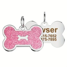 1pc Personalized Pet ID Tag, Customizable Dog Name Plate, Customizable Cat Tag, Pet Collar Pendant, Exquisite Pet Accessory - Multicolor - View 11