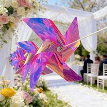 1 set Décoration de jardin extérieur Moulin à vent, Fil de moulin à vent coloré DIY, Moulin à vent en plastique imperméable, Convient pour la décoration de fête, la célébration des vacances, l'aménagement paysager de la zone pittoresque (10 m de fil d'acier + 20 pièces de moulins à vent) - Corde de moulin à vent - Voir 5
