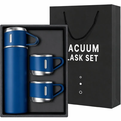 Taza Termo al vacío de acero inoxidable,Botella termo de 500ML con aislamiento de agua, botellas de vacío de acero inoxidable,Taza térmica de acero, con juego de caja de regalo, botella de agua aislada a prueba de fugas de doble capa, mantiene bebidas calientes y frías durante horas, traje