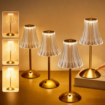 Gold Lamps LED 3 Colors Bedside Lamp  Crystal Cordless Table Lamp USB Charge  Dimmable Bedroom Lamps Vintage Lamp Rechargeable Nightstand Lamp Table Lamp For Bedroom Living Room Bathroom Hotel Bar, Valentine's Day And New Year Gifts