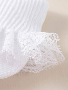 10/5/1 Pairs Set Baby Girls Lace Trim Dance Socks, Featuring Unique Loose Lace Edge Design, Non-Binding, Suitable For 0-36 Months Baby Girls Party And Gift Wearing. These Adorable Socks Are Made Of Comfortable Breathable Fabric, Soft And Cozy, Matching With Various Outfits And Dresses, Perfect Valentine's Day Gift. - Multicolor - View 4
