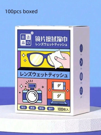 100 khăn ướt lau kính mắt, khăn lau tròng kính, dung dịch lau kính mắt, khăn lau tròng kính, khăn lau kính mắt, khăn lau kính mắt, khăn lau màn hình, thích hợp cho du lịch, hoạt động ngoài trời, thể thao, văn phòng, trường học, thắt lưng, chăm sóc cá nhân cho kính mắt.