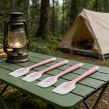 [2/4pcs Set] Easy Clean Silicone Spatula Set - Heat Resistant 450°F Soft Spatulas - Premium Kitchen Tools With Good Grip - Seamless Design - Dishwasher (Lime/Sky Blue/Pink) - Multicolor - View 3