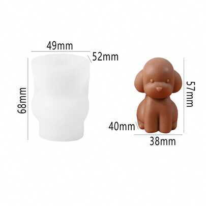 Khuôn nến silicon hình gấu hoạt hình, thích hợp làm khuôn nến thơm trang trí nhà cửa, đồ trang trí bàn làm việc bằng thạch cao và nhựa, khuôn thủ công bằng nhựa.