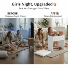 Vanity Stool With Storage, Dimensions: 14.2 Inches (L) X 9.4 Inches (W) X 15.7 Inches (H), Soft Footstool, High-Resilience Cushioned Seat, Modern Multi-Functional Vanity Chair, White For Bedroom. - 白色 - 查看 6