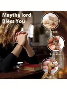 Croix en bois en forme de cœur personnalisée avec nom ou texte, cadeau inspirant, petite croix en bois à tenir, soulagement de la pression des doigts, cadeau religieux, cadeau d'église, cadeau de Pâques, Que Dieu soit avec vous, cadeau inspirant, multifonctionnel, décoratif, réutilisable, exquis, à la mode, de haute qualité, coloré, moderne, personnalisé, unique, fournitures de fête personnalisées, calendrier des fêtes, plage, mariage - Multicolore - Voir 8