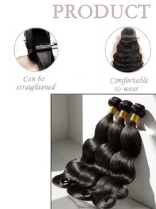 1 Bundle 14-32 Inch Black Original Human Hair Unprocessed 12A Grade Natural Body Wave Hair Extensions For Women - Natural Black - View 5