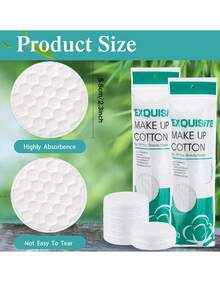 200/100pcs Natural Makeup Remover Cleansing Cotton Pads, Soft Texture, Low Allergy Wet Wipes - Multicolor - View 3