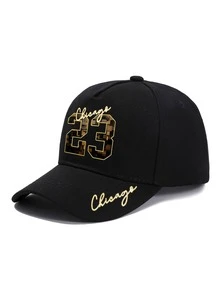 Zestaw 1 szt./2 szt. czapki baseballowej i torby na ramię w kolorze złotym z nadrukiem Chicago Letter & Number 23, modna czapka unisex z regulacją i torba na ramię, idealna na prezent i do noszenia na co dzień - Wielokolorowe - Zobacz 6