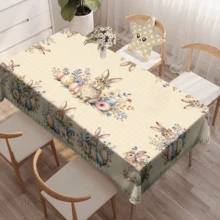 1/20 chiếc khăn trải bàn Phục Sinh hình thỏ Phục Sinh và hoa, trang trí mùa xuân cho nhà bếp, phòng ăn, tiệc tùng, trang trí nhà cửa, khăn trải bàn theo mùa sử dụng được cả 4 mùa, khăn trải bàn trang trí chủ đề Phục Sinh. - Nhiều màu - Xem 15