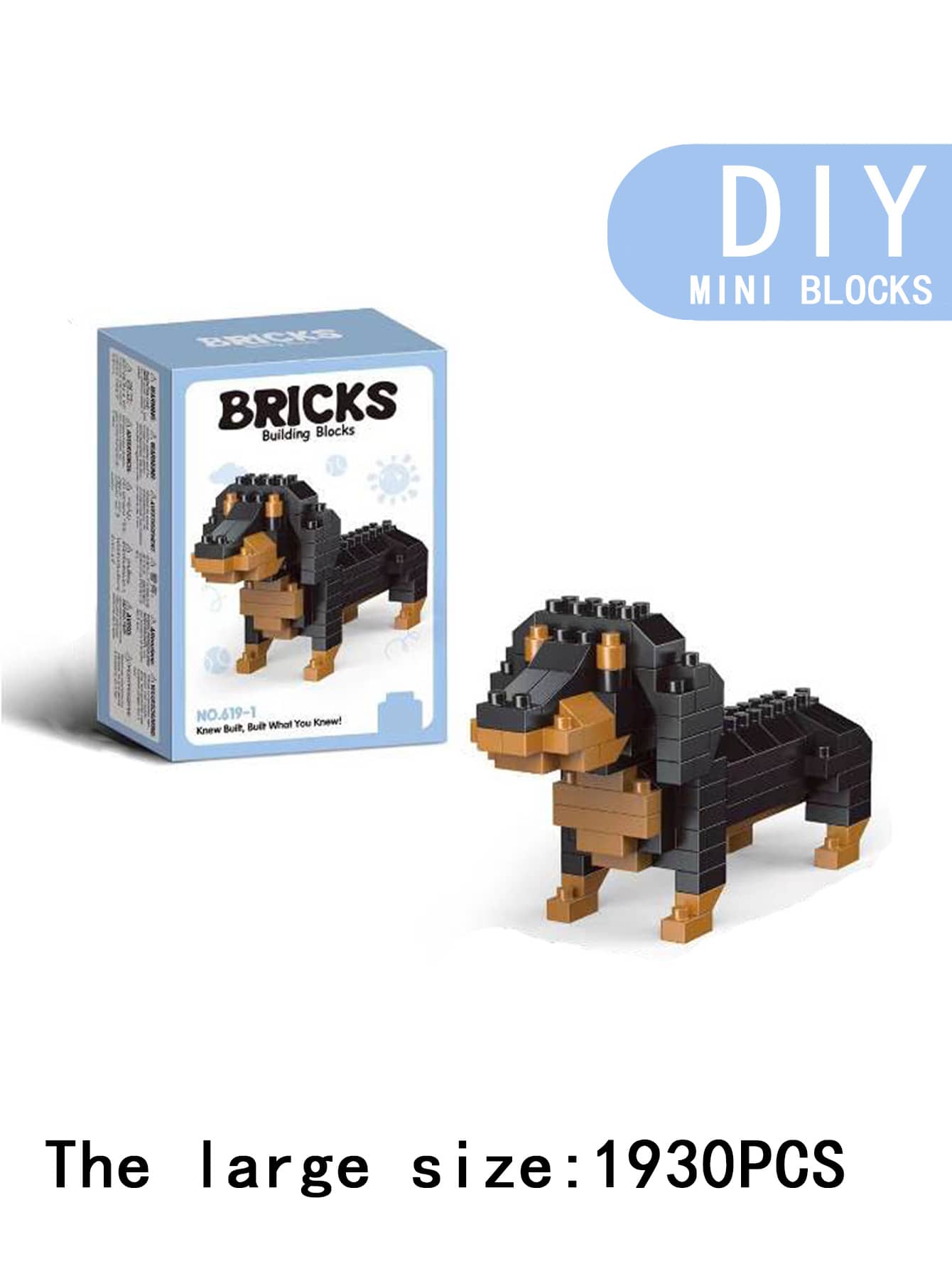 1 bộ xếp hình chó xúc xích, bộ xếp hình động vật gồm chó xúc xích, chó sư tử, chó Schnauzer, chó Labrador, chó Teddy, đồ chơi lắp ráp mini, quà tặng sinh nhật và ngày lễ. - Nhiều màu - Xem 1