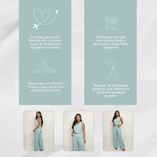 Elegant Women's Linen Vest And High-Waisted Pants Set - 淺藍色 - 查看 8