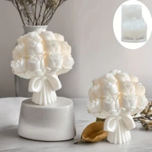 1pc Large Rose Bouquet Silicone Mold, 3D Rose Bouquet Silicone Mold Suitable For Candle And Soap Making - Exquisite Petal Design Floral Craft Tool, Reusable Home And Wedding Decor, Premium Silicone, Candle Mold Silicone, Valentine's Day Gift, Create Romantic Atmosphere, Resin Casting Silicone Mold, Handmade Resin Casting Mold 3D Mold Silicone Mold - Flower - View 5