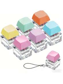 12/8/4/2/1pc Invisible Button Fingertip Toy Keychain - A Tactile Toy Designed To Relieve Stress And Enhance Focus. This Ultra-Portable Mini EDC Gadget Features A Satisfying Silent Click, Perfect For Use In The Office Or During Study - Multicolor - View 2