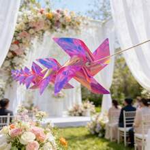 1 set Décoration de jardin extérieur Moulin à vent, Fil de moulin à vent coloré DIY, Moulin à vent en plastique imperméable, Convient pour la décoration de fête, la célébration des vacances, l'aménagement paysager de la zone pittoresque (10 m de fil d'acier + 20 pièces de moulins à vent) - Corde de moulin à vent - Voir 11