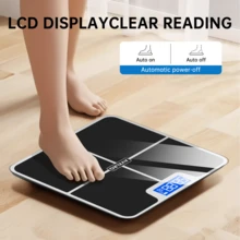 belibuy Weight Scale Electronic Scale, 396 Pound Digital Bathroom Scale, High-Precision Weight Scale With LCD High-Definition Display And Temperature Display (Switchable Between KG And Scale), Ultra Wide Platform, High-Precision Electronic Weighing - Black - View 4