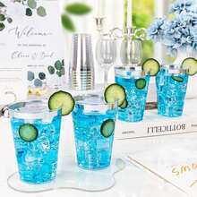Bộ 20 ly nhựa trong suốt màu bạc, dung tích khoảng 200ml (7oz), thích hợp dùng cho cocktail, sâm panh, bia, martini, tráng miệng, lý tưởng cho các bữa tiệc và đám cưới. - Bạc - Xem 2