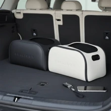 Inspired By Luxurious Leather Texture Car Storage Box, Front Passenger Seat Spacious Opening Storage Cube, High Capacity Luxury Car Interior Storage Box, Multifunctional Car Storage Essential - Multicolor - View 5