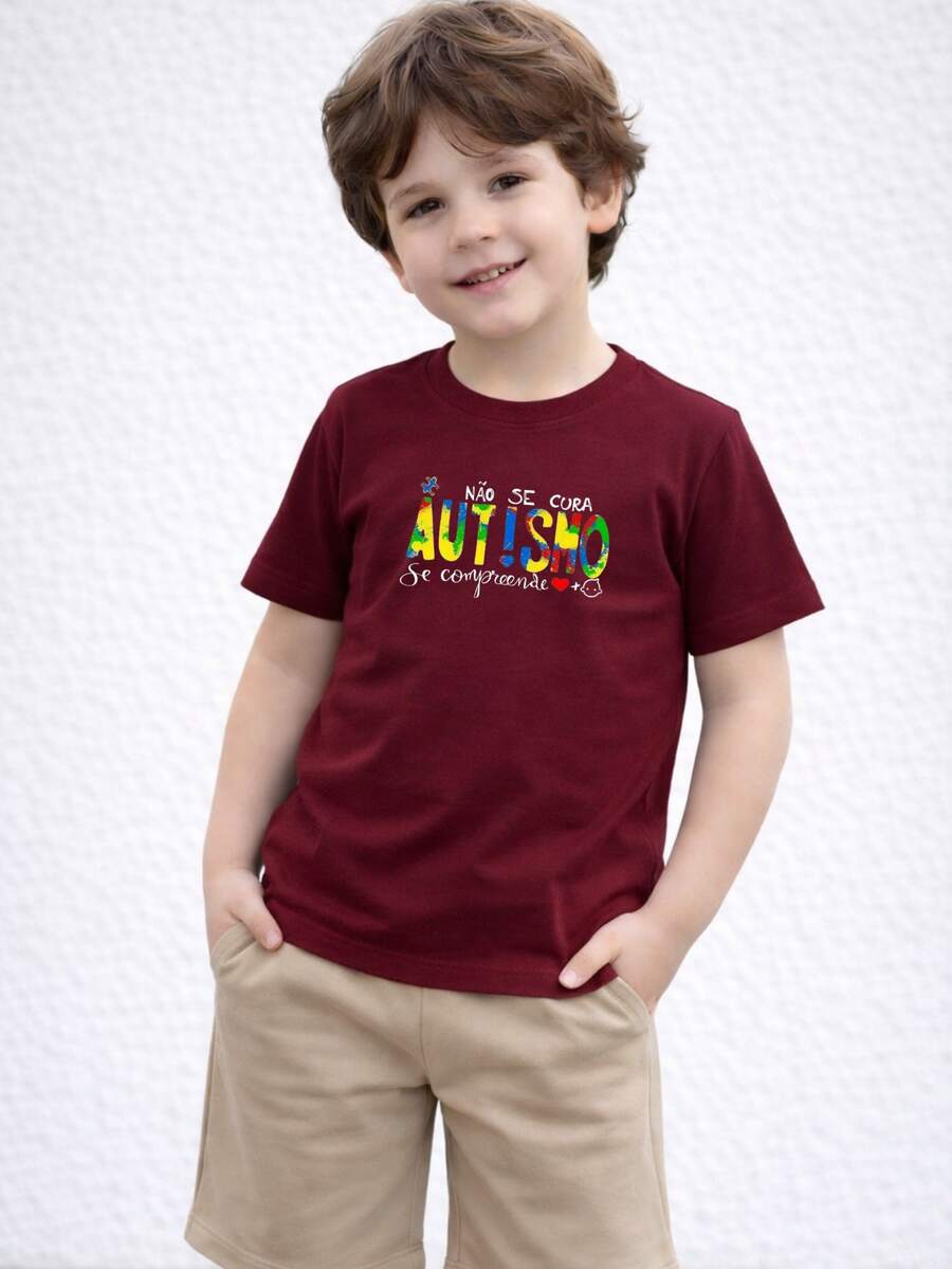 Camiseta Algodão Infantil Estampa Não Se Cura @utismo Se Compreende 1215 Blusa Personalizada Criança